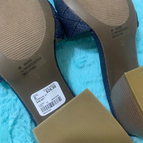 Comfort Denim Wedge Sandals Sz 8 - Picture 9 of 11